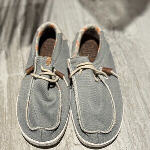 Hey Dude Gray Canvas Men's Loafers